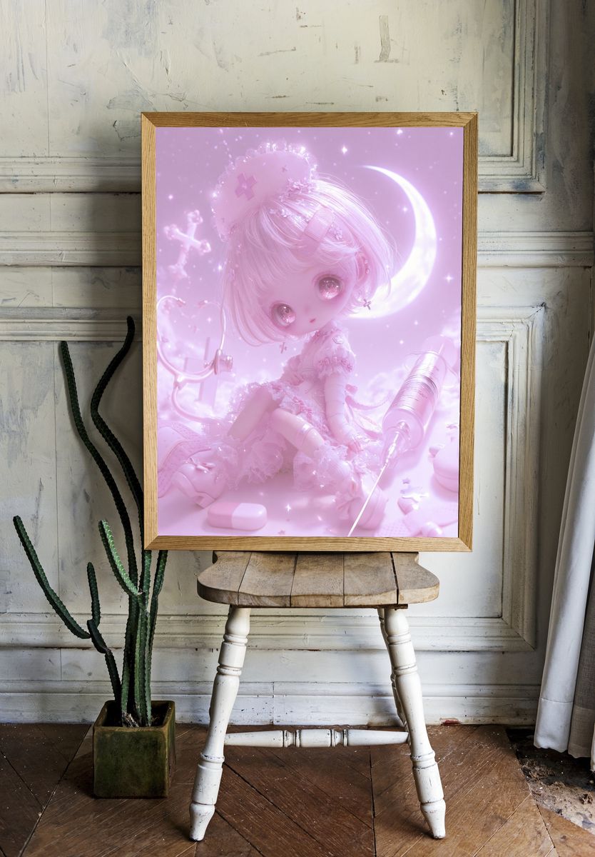 Pastel Doll Moonlight Poster. — room view 1