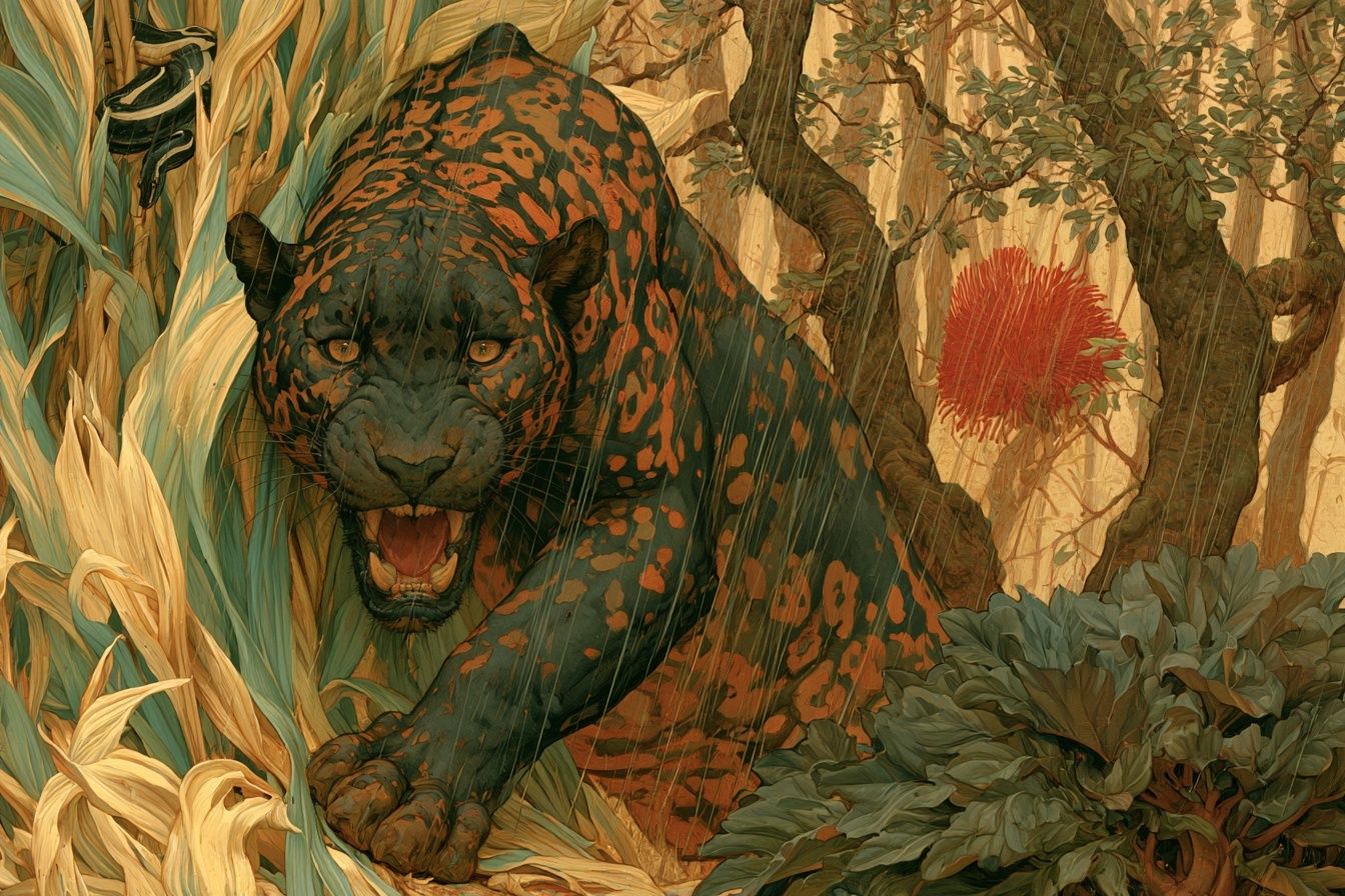 Jungle Panther Illustration Poster. poster — animals art