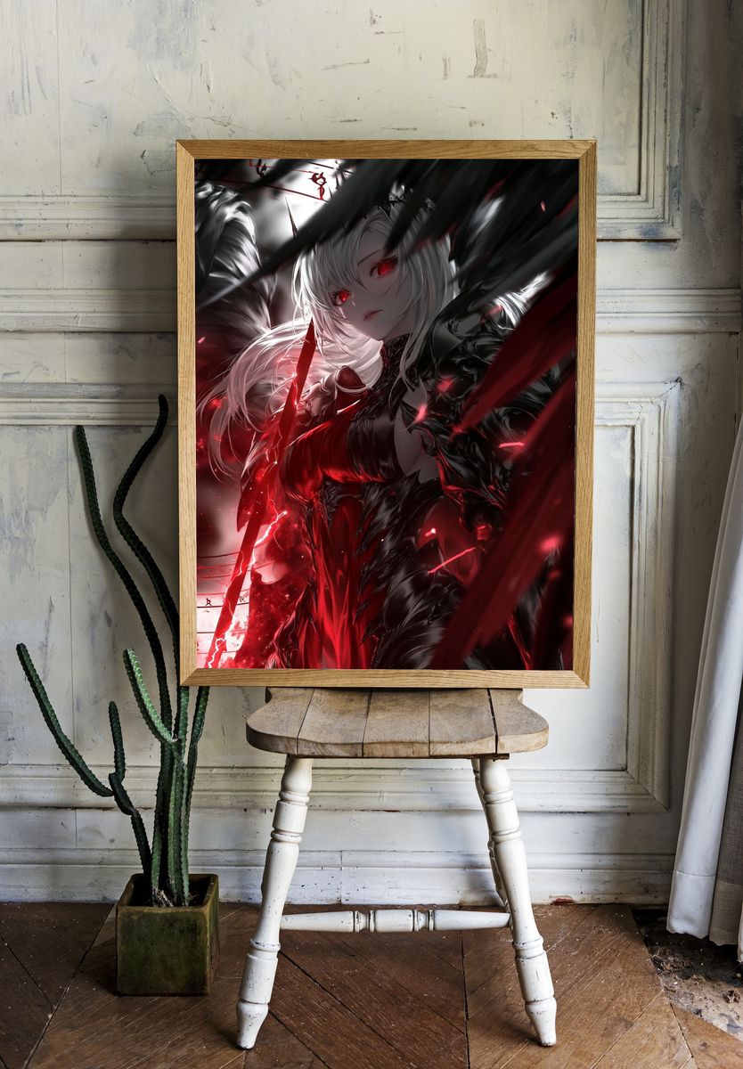 Dark Fantasy Anime Girl Poster. — room view 1