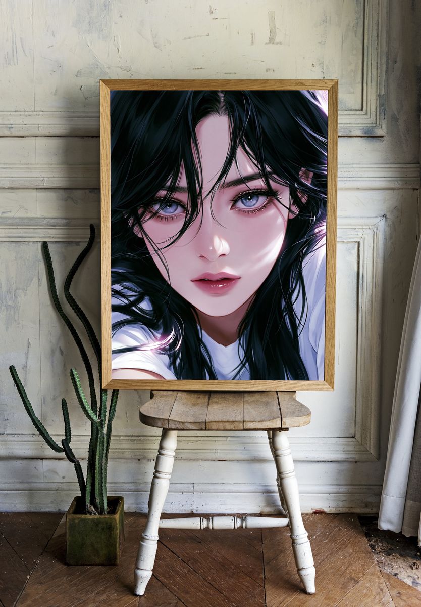 Anime Girl Portrait Print. — room view 1