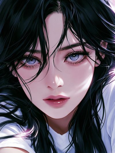 Anime Girl Portrait Print. poster