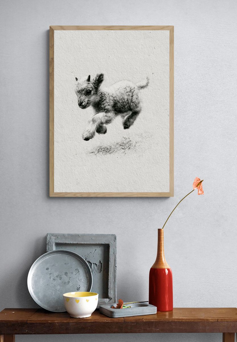 Baby Goat Sketch Poster. — room view 3