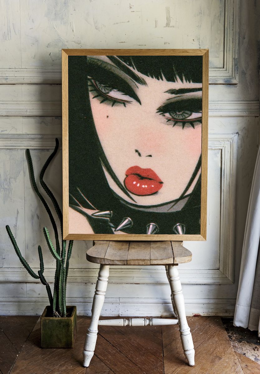 Gothic Anime Portrait Poster. — room view 1