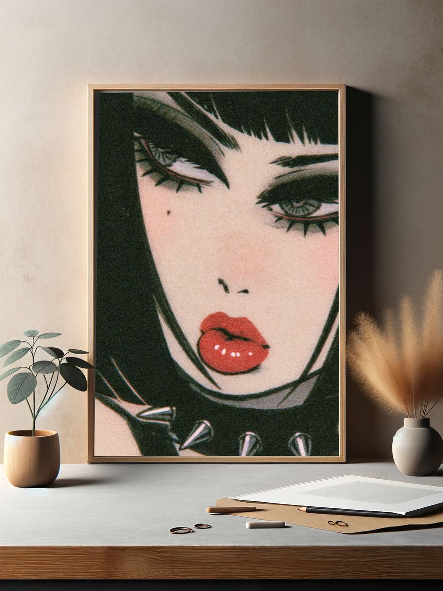 Gothic Anime Portrait Poster. — room view 2