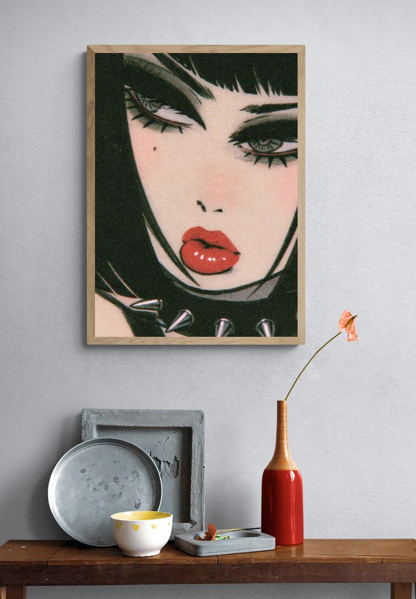 Gothic Anime Portrait Poster. — room view 3