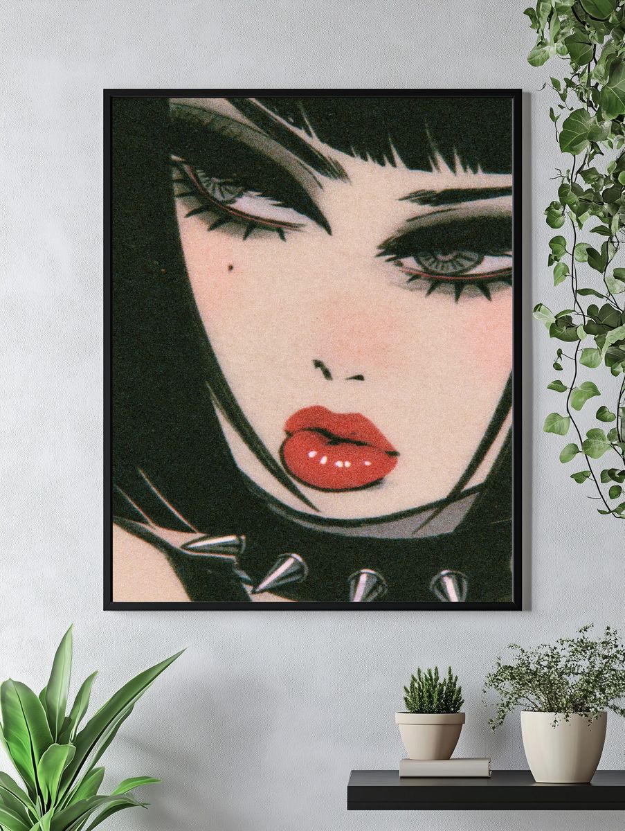 Gothic Anime Portrait Poster. — room view 4