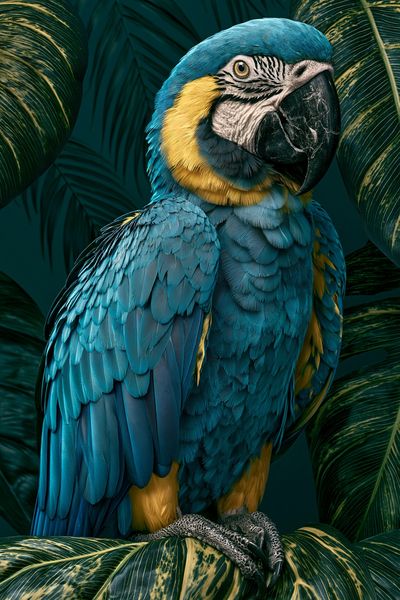 Blue Macaw Tropical Poster. poster