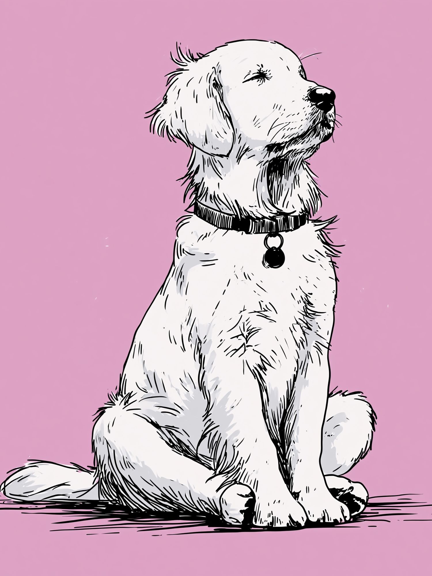 Golden Retriever Line Art Poster. poster — animals art