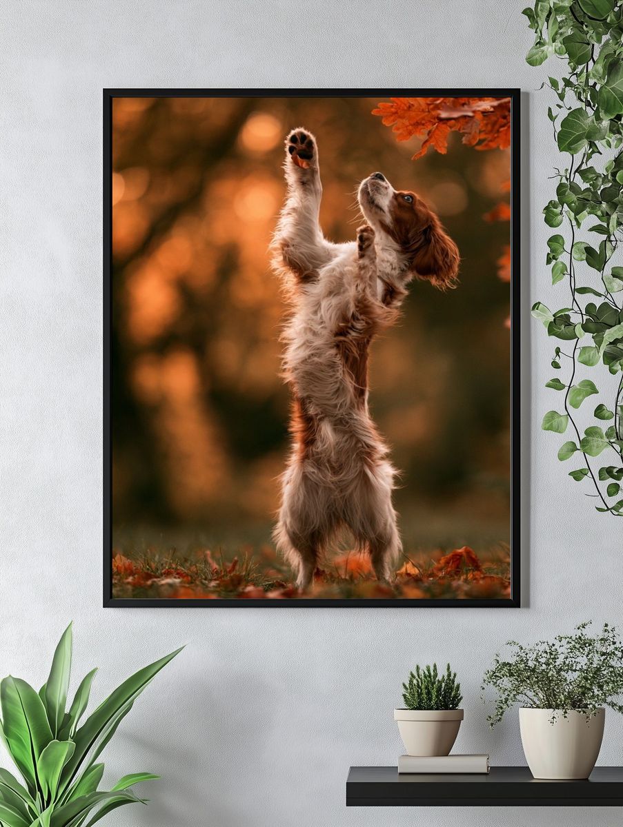 Autumn Spaniel Portrait Poster. — room view 4