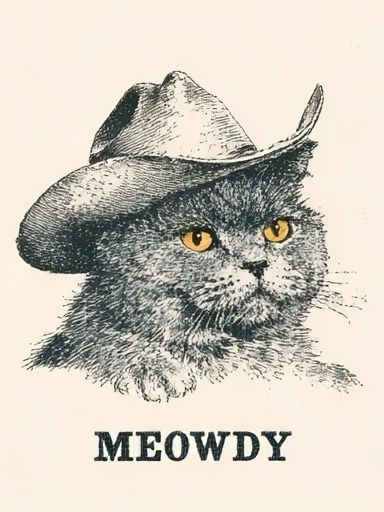 Meowdy Cowboy Cat Poster. poster detail