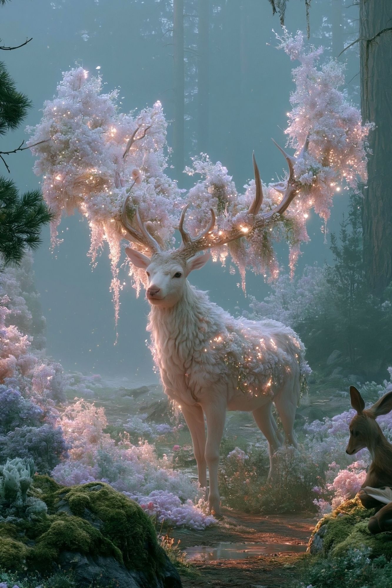 Enchanted Deer Forest Print. poster — animals art