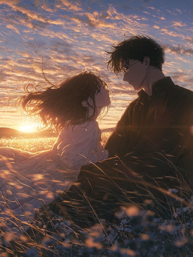 Sunset Lovers Anime Print. poster detail