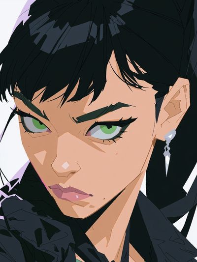 Anime Portrait Digital Art Poster.
