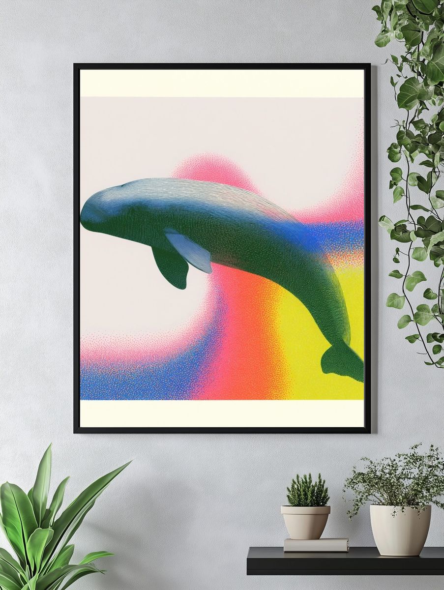 Whale Pop Art Poster. — room view 4