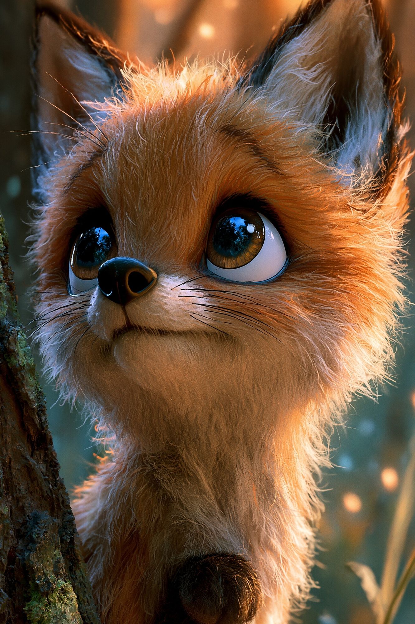 Curious Fox Portrait Print. poster detail