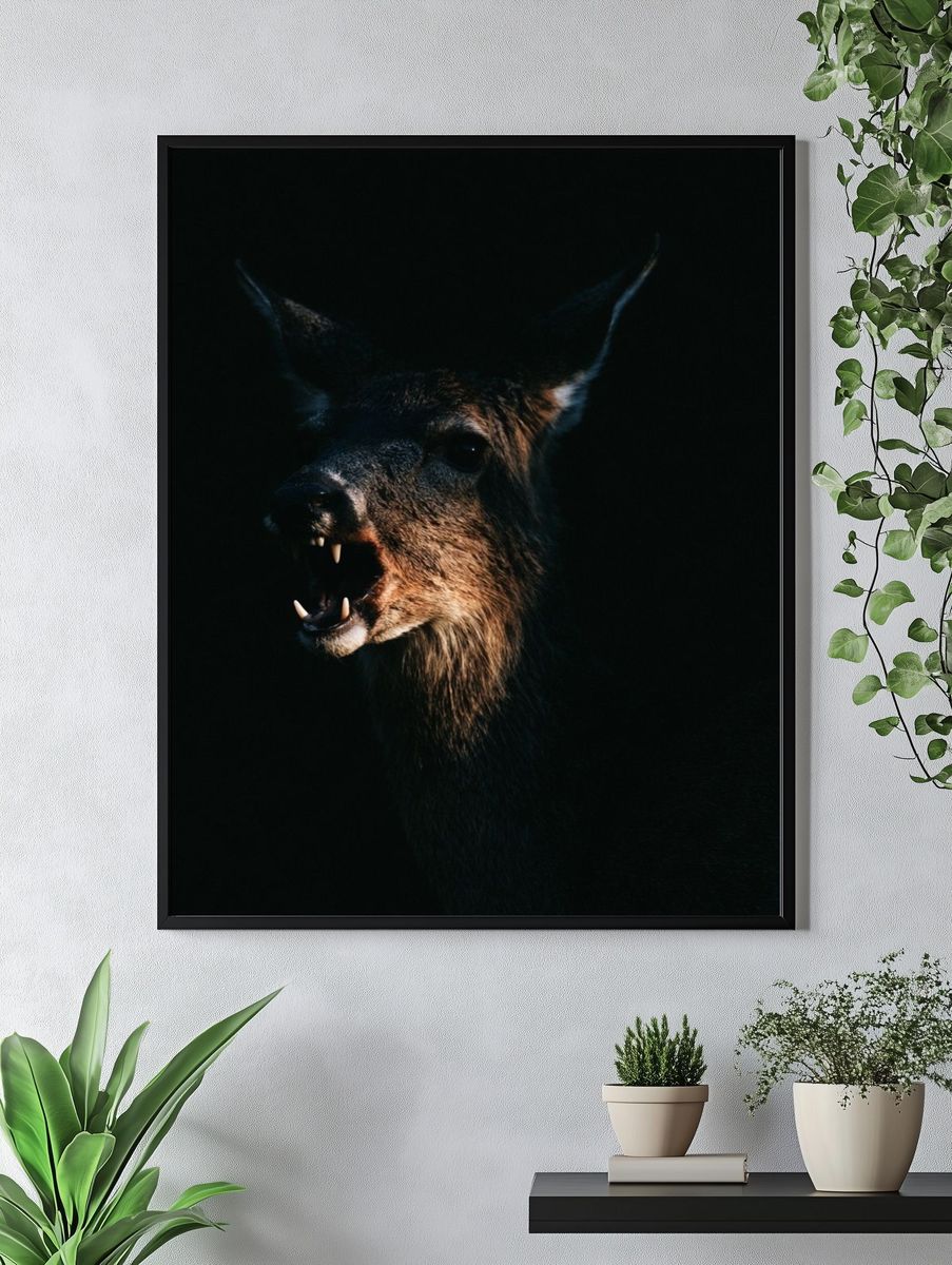 Howling Deer Photography Poster. — room view 4