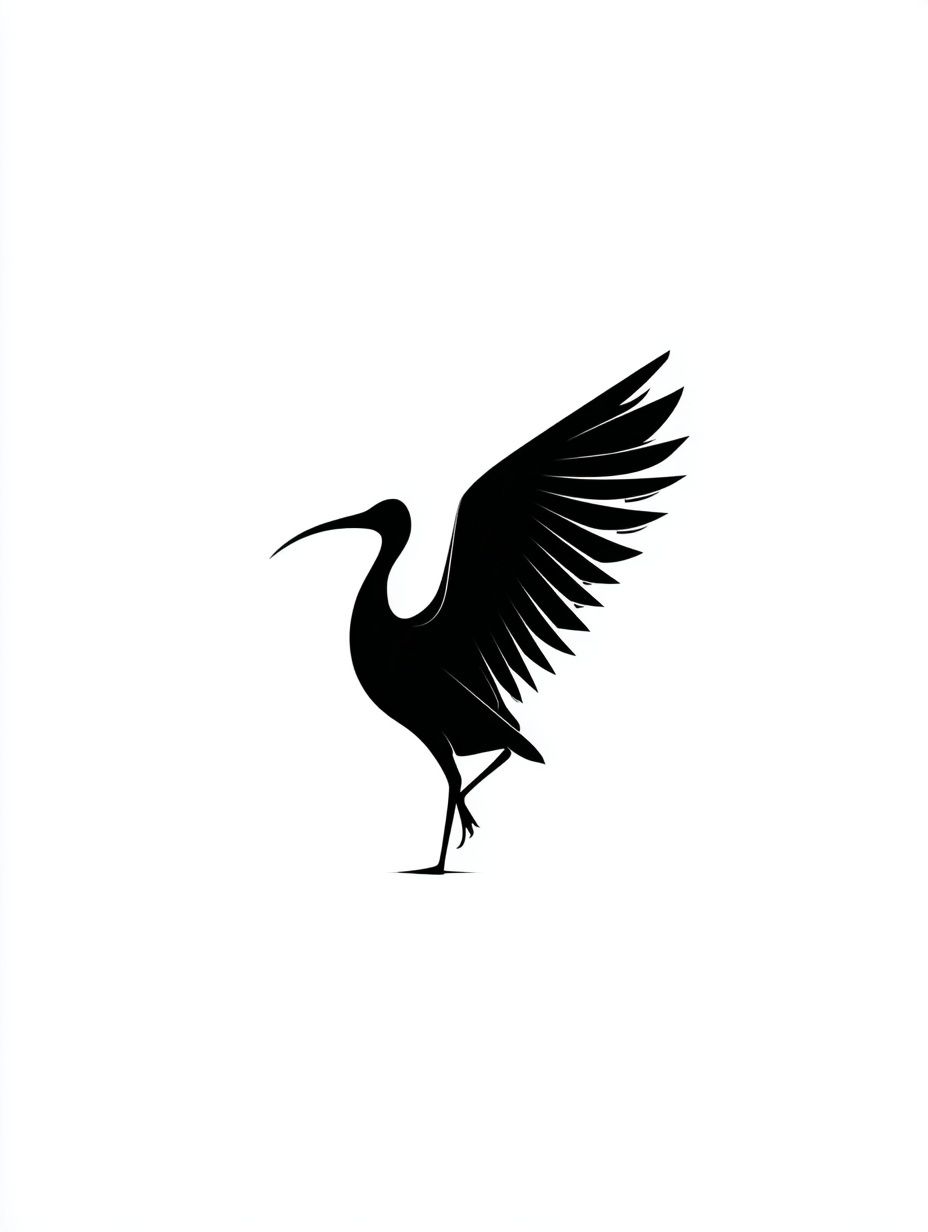 Heron Silhouette Minimalist Poster. poster detail