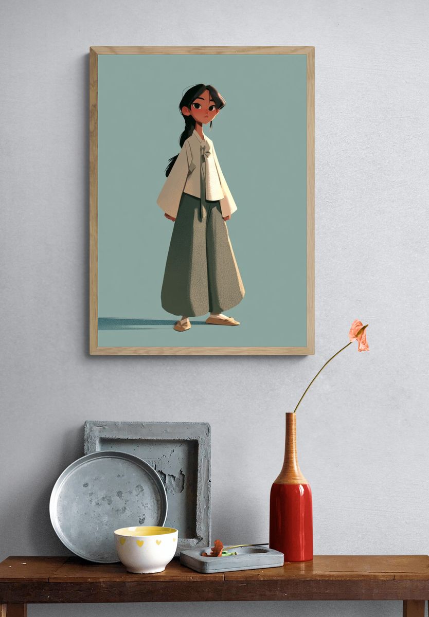 Anime Girl Portrait Print. — room view 3