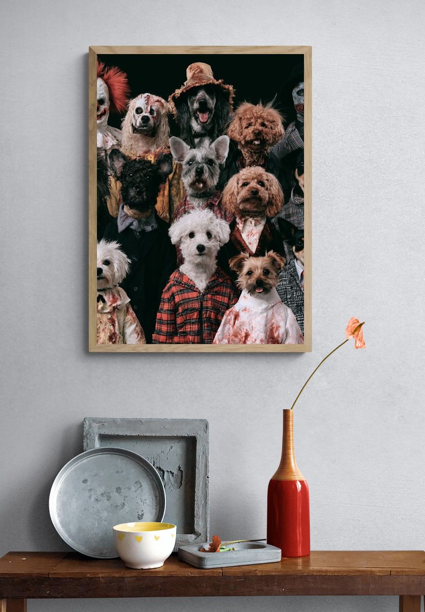 Halloween Dogs Portrait Poster. — room view 3