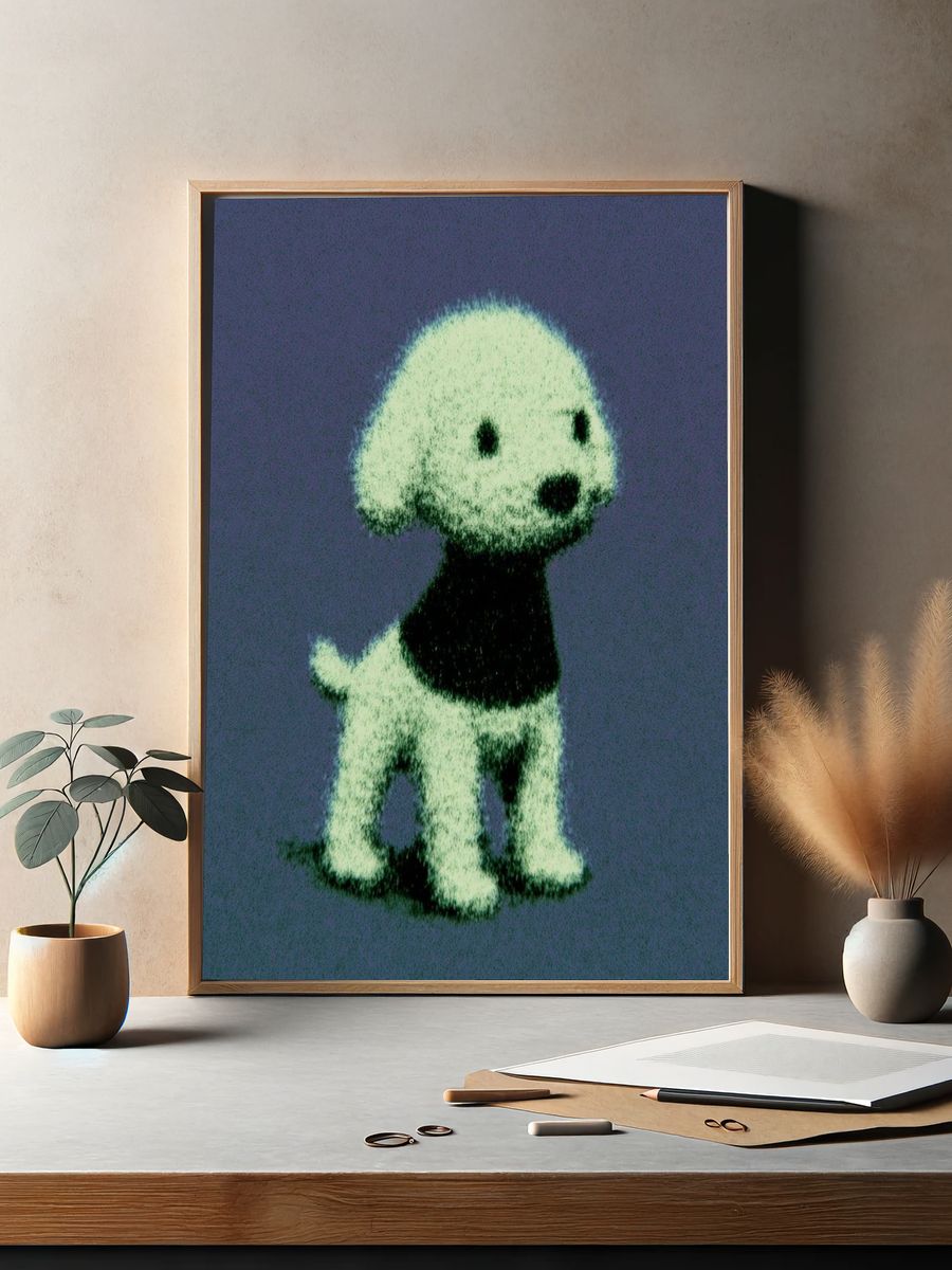 Poodle Puppy Illustration Poster. — room view 2