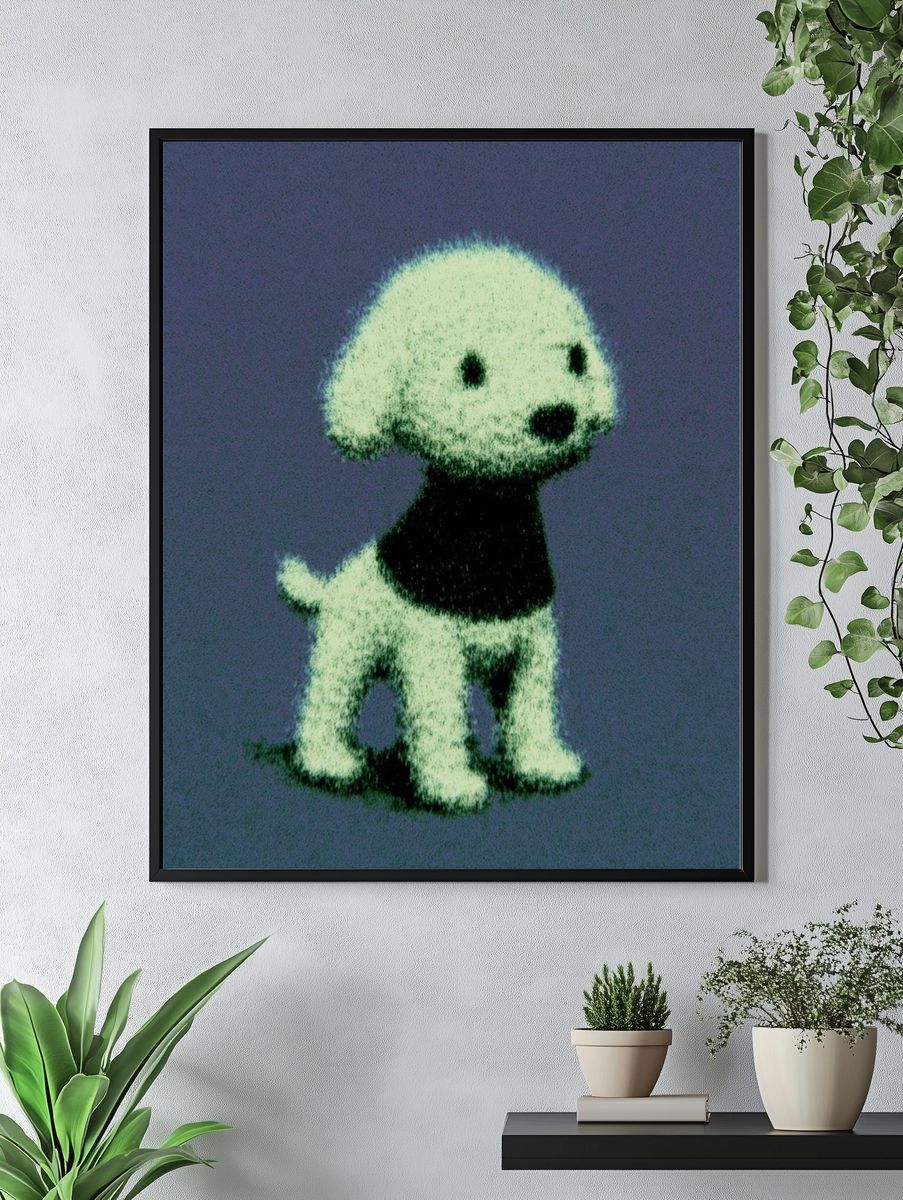 Poodle Puppy Illustration Poster. — room view 4