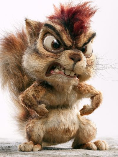 Angry Squirrel Cartoon Poster. poster