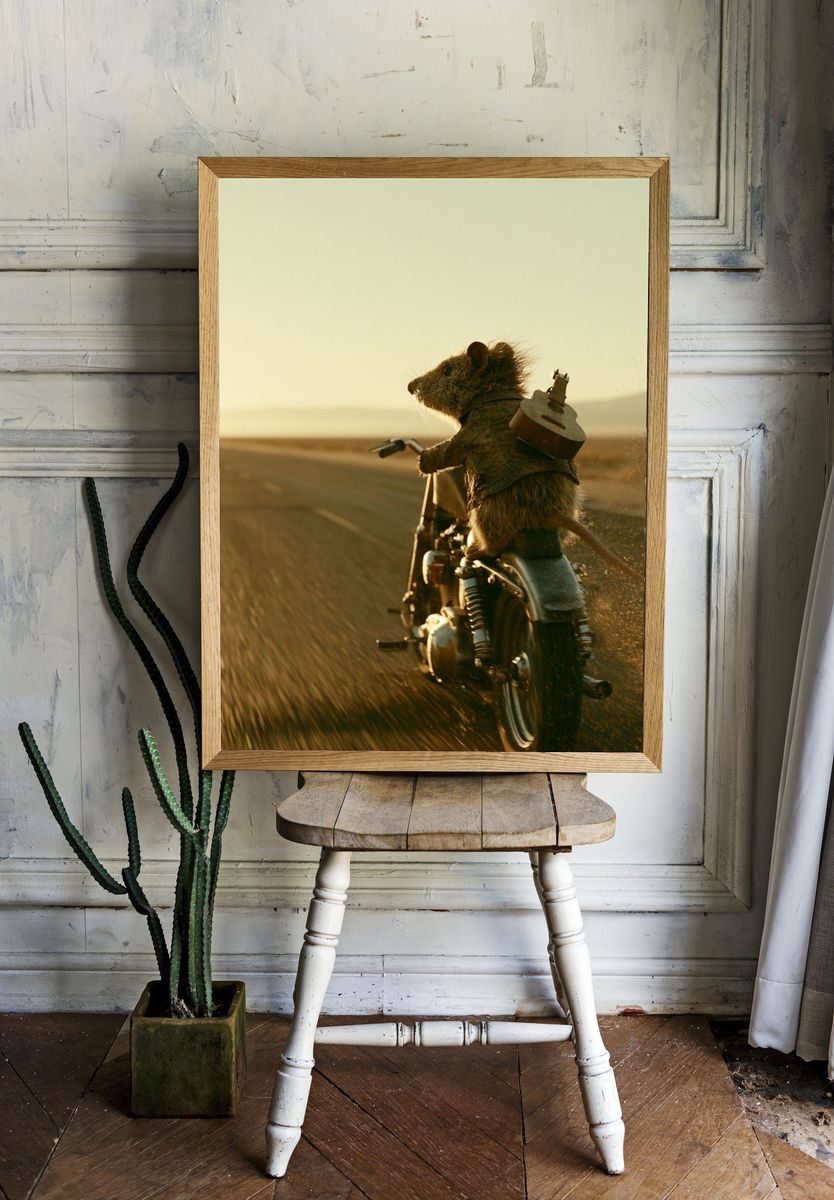 Motorbike Rat Adventure Print. — room view 1
