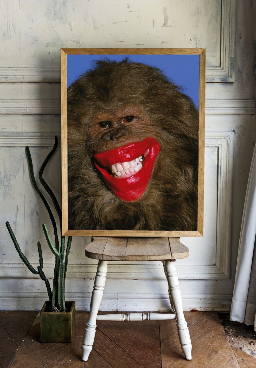 Smiling Bigfoot Portrait Print. — room view 1