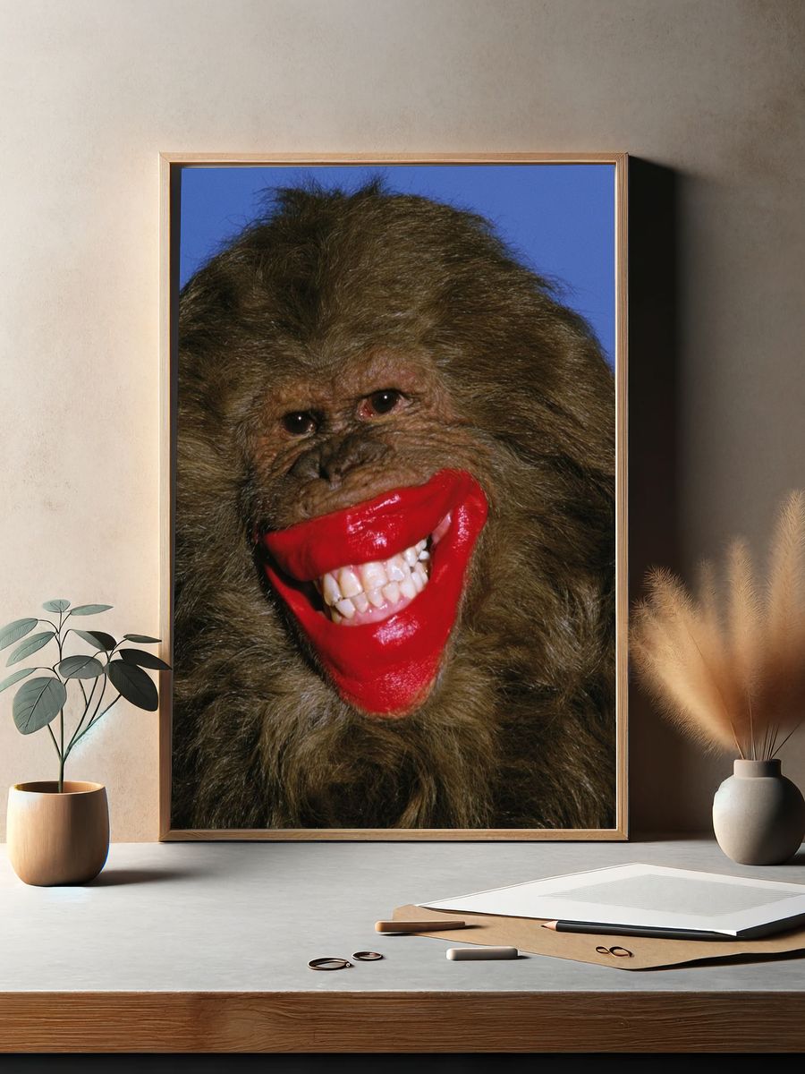 Smiling Bigfoot Portrait Print. — room view 2