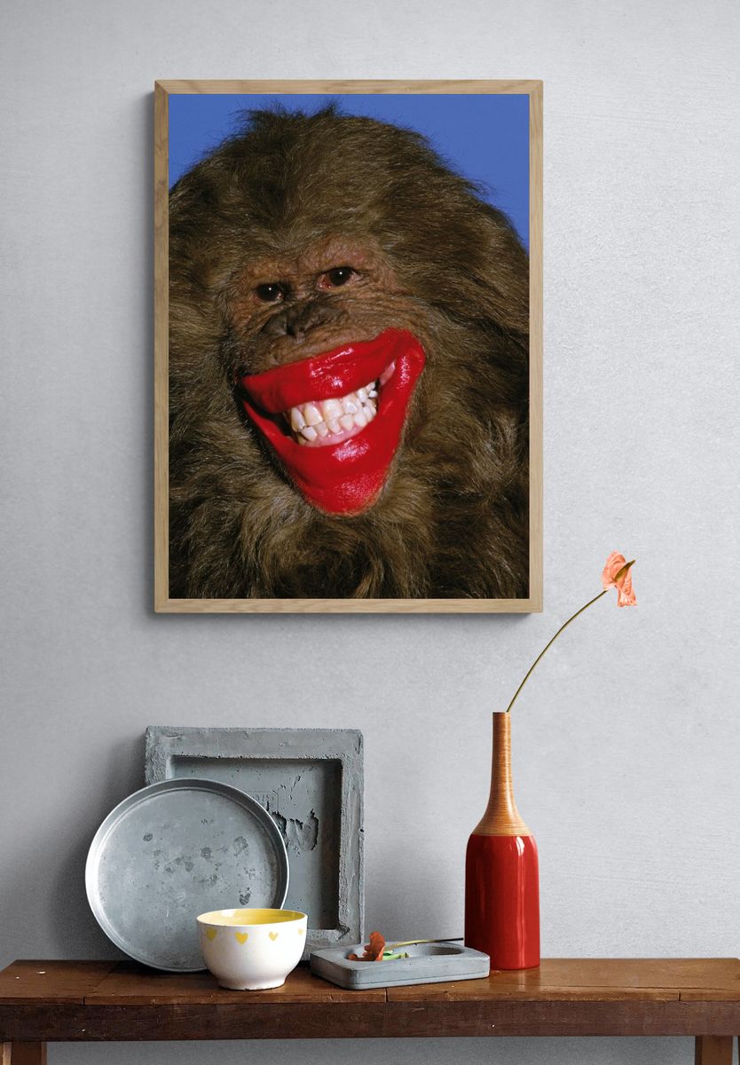Smiling Bigfoot Portrait Print. — room view 3