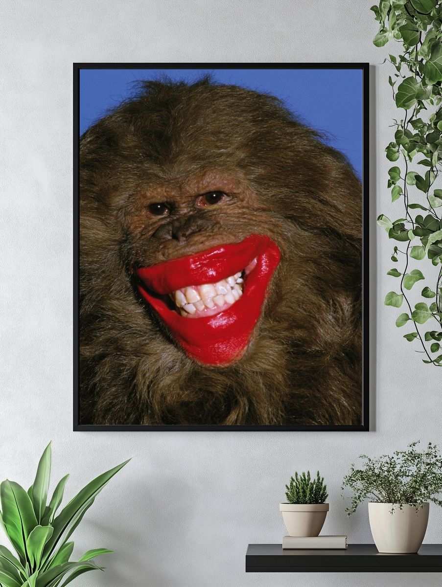 Smiling Bigfoot Portrait Print. — room view 4