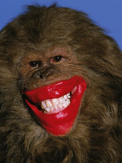 Smiling Bigfoot Portrait Print. poster