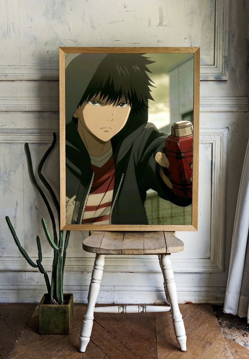 Anime Hooded Character Poster. — room view 1
