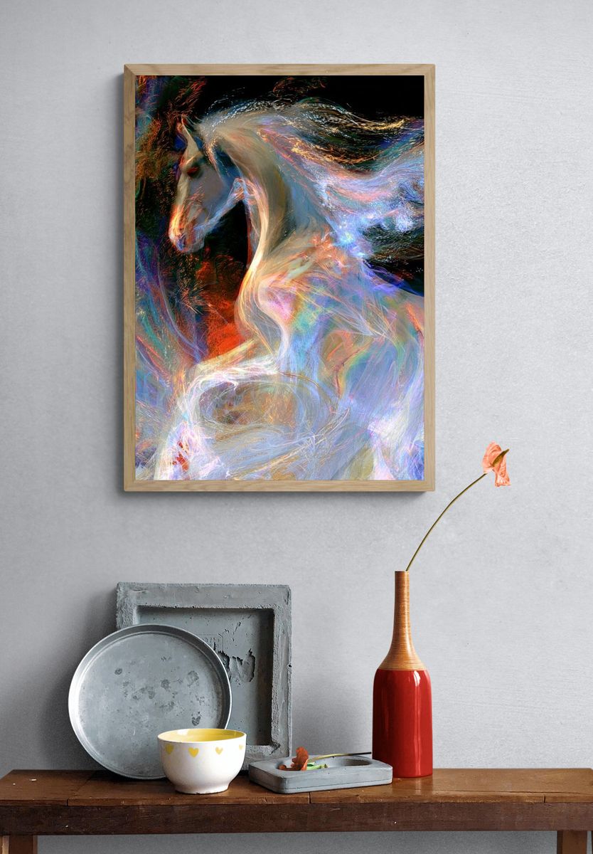Prismatic Horse Abstract Print. — room view 3