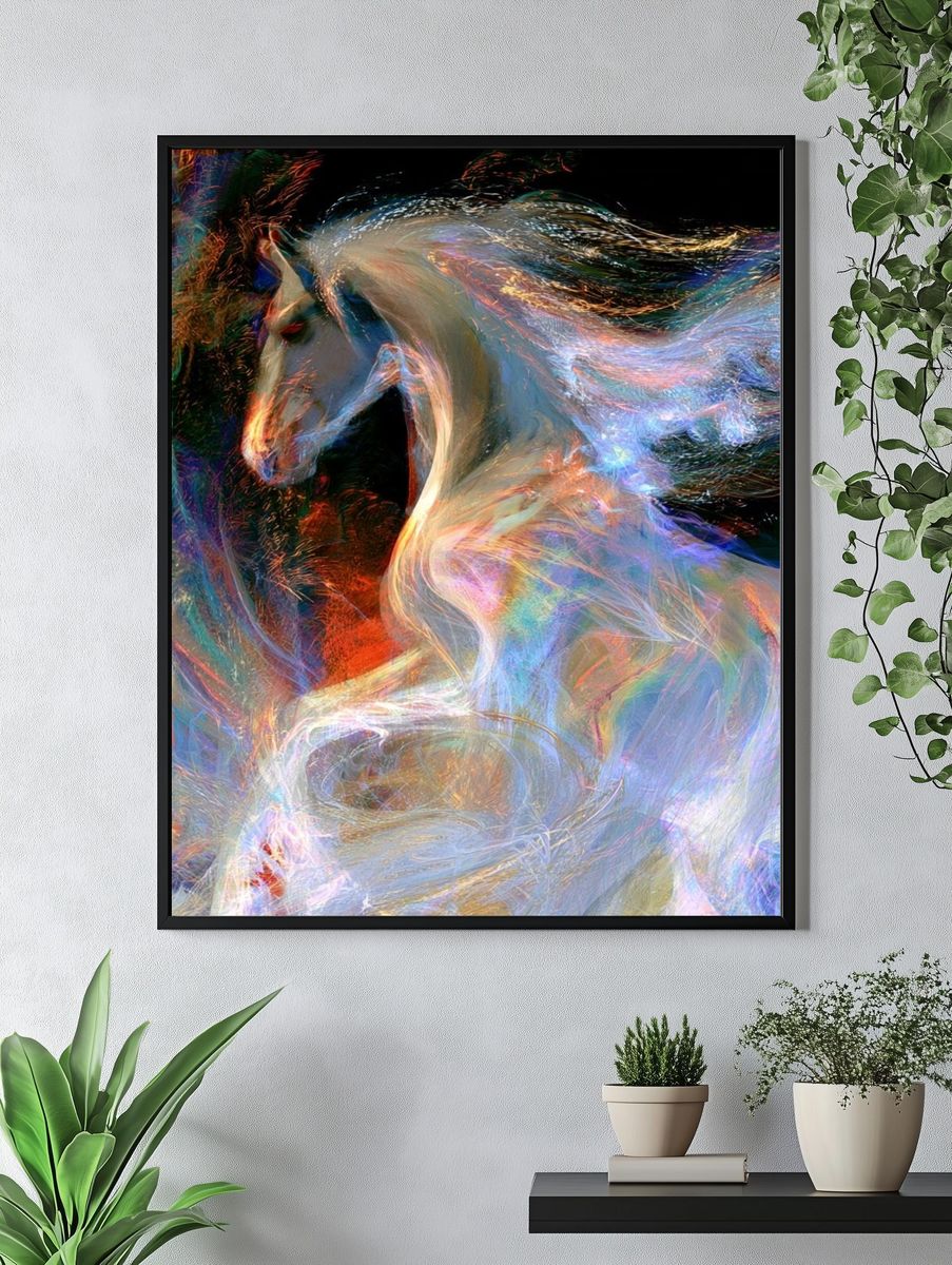 Prismatic Horse Abstract Print. — room view 4