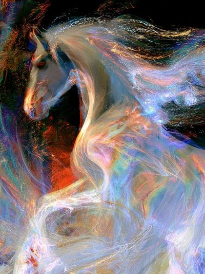 Prismatic Horse Abstract Print.