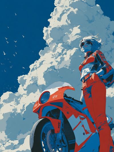 Racing Rider Sky Poster.