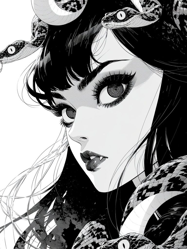 Snake Girl Manga Print. poster detail