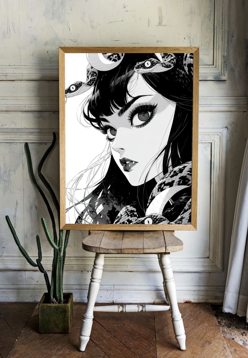 Snake Girl Manga Print. room preview