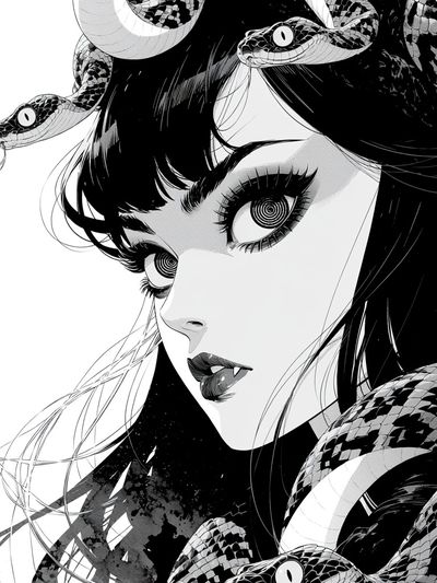 Snake Girl Manga Print.