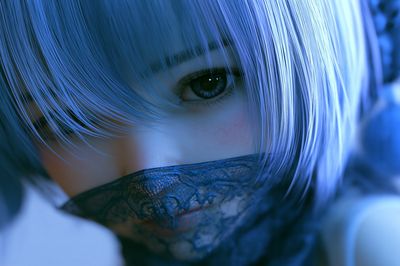Blue-Eyed Anime Portrait Poster. poster