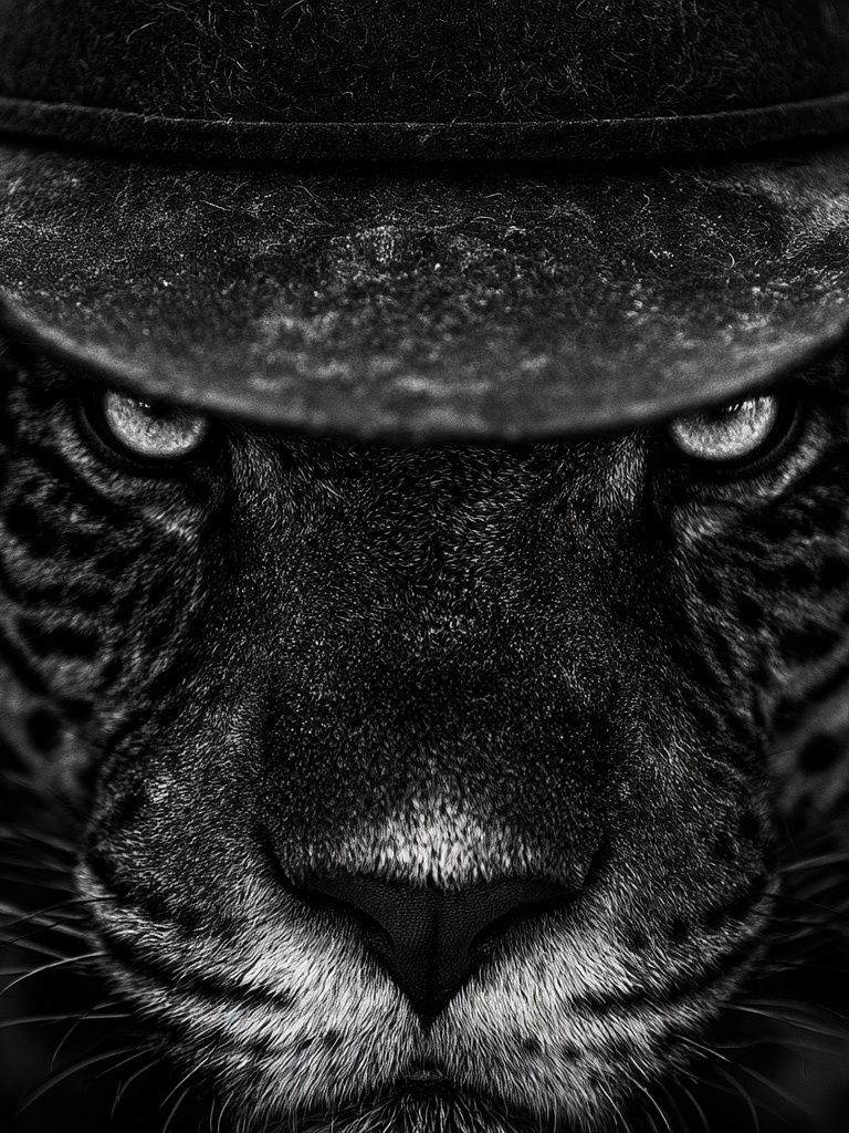 Panther Cowboy Portrait Poster. poster detail