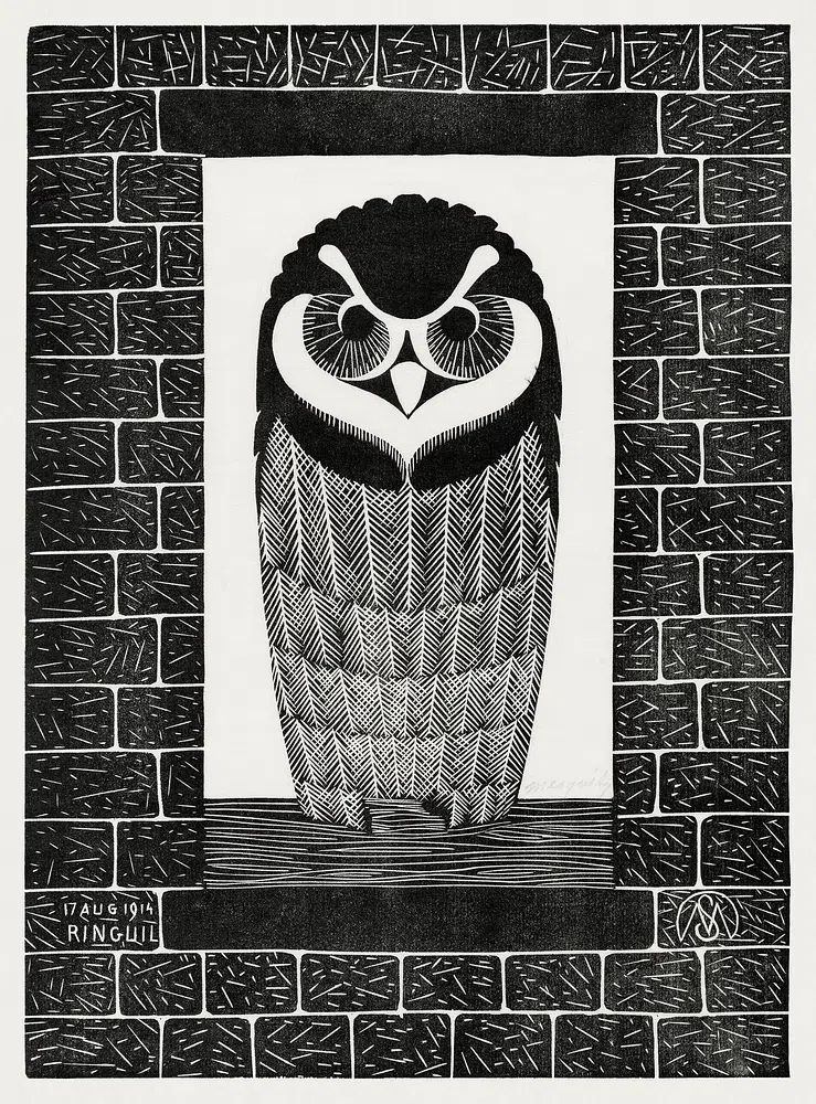 Ringuil (1914) print high resolution. poster — animals art