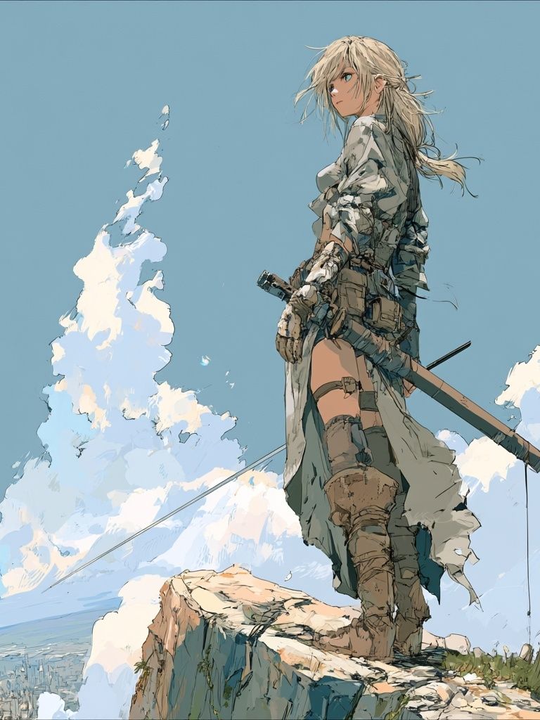 Skyward Warrior Anime Print. poster detail