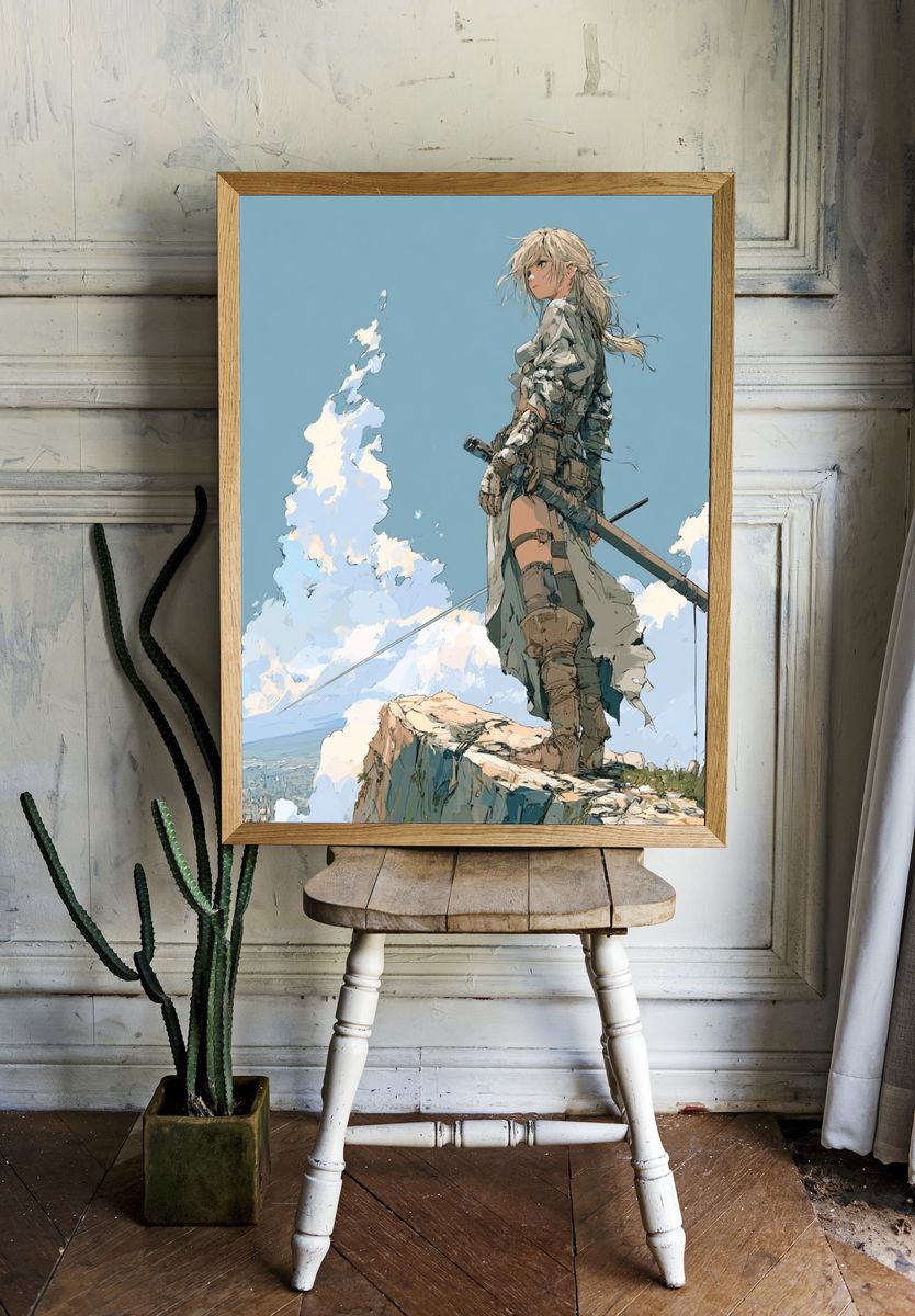 Skyward Warrior Anime Print. — room view 1
