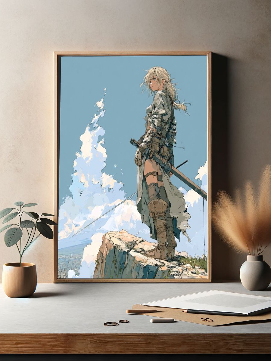 Skyward Warrior Anime Print. — room view 2