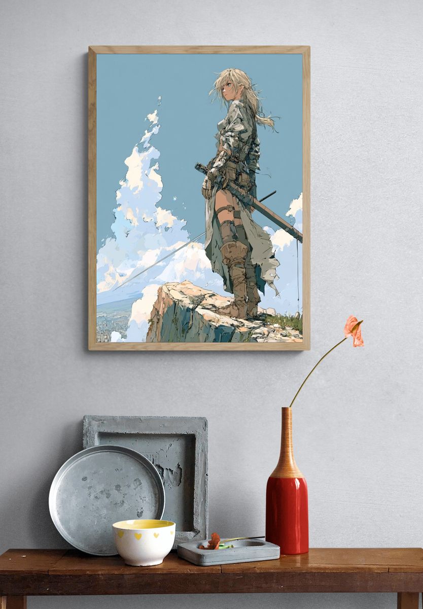 Skyward Warrior Anime Print. — room view 3
