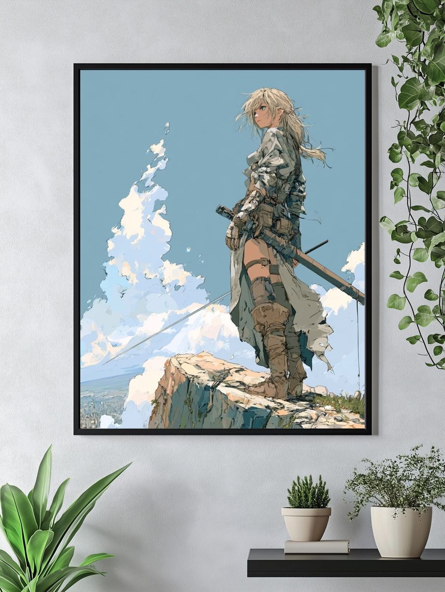 Skyward Warrior Anime Print. — room view 4