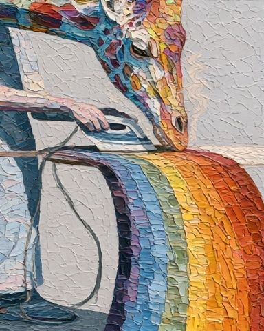 Rainbow Giraffe Illustration Poster. poster — animals art