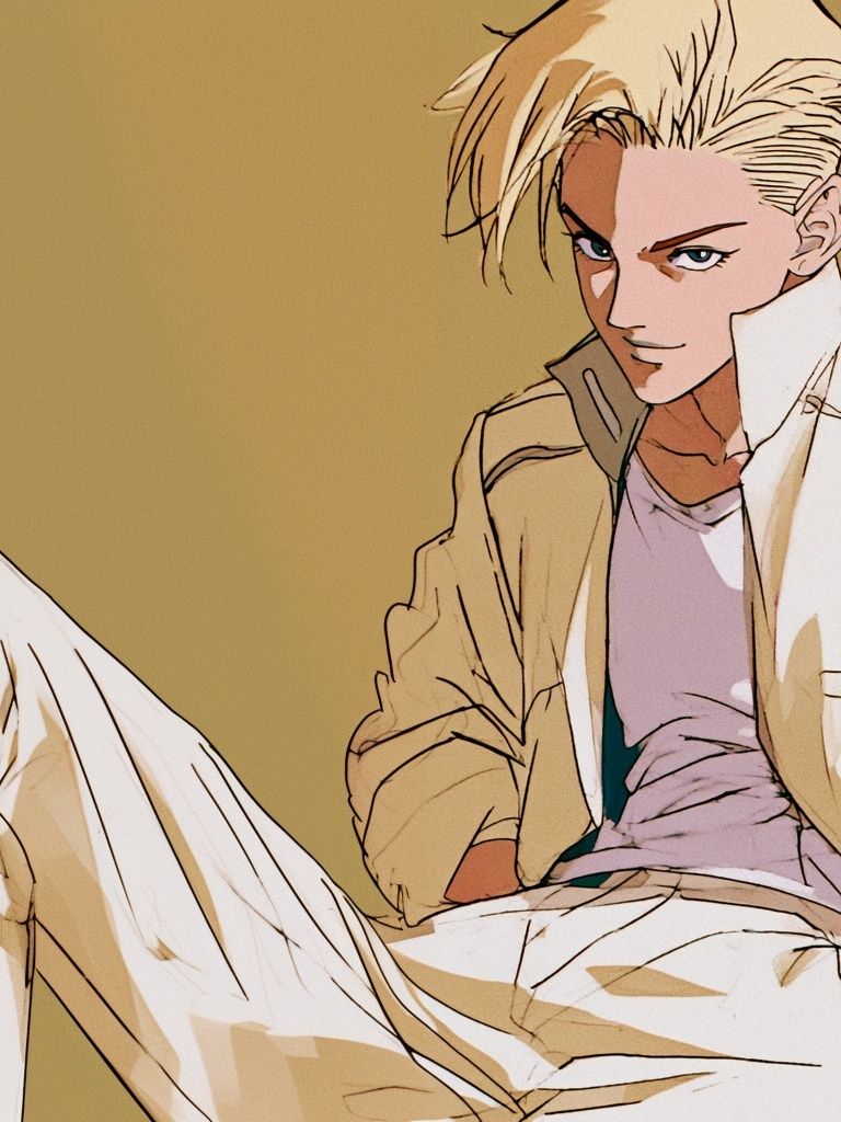 Blond Anime Character Illustration Poster. poster detail